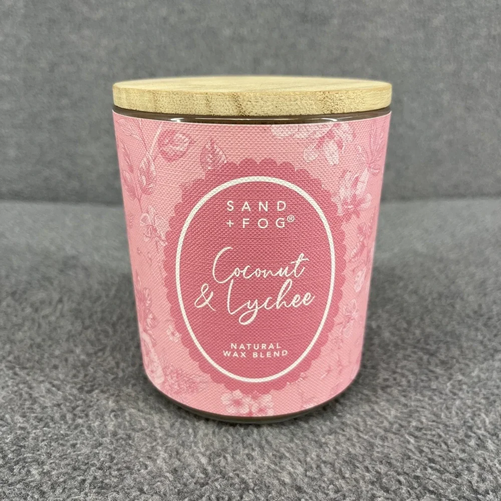 Sand + Fog Candle scented Coconut & Lychee Natural Wax blend 10 oz